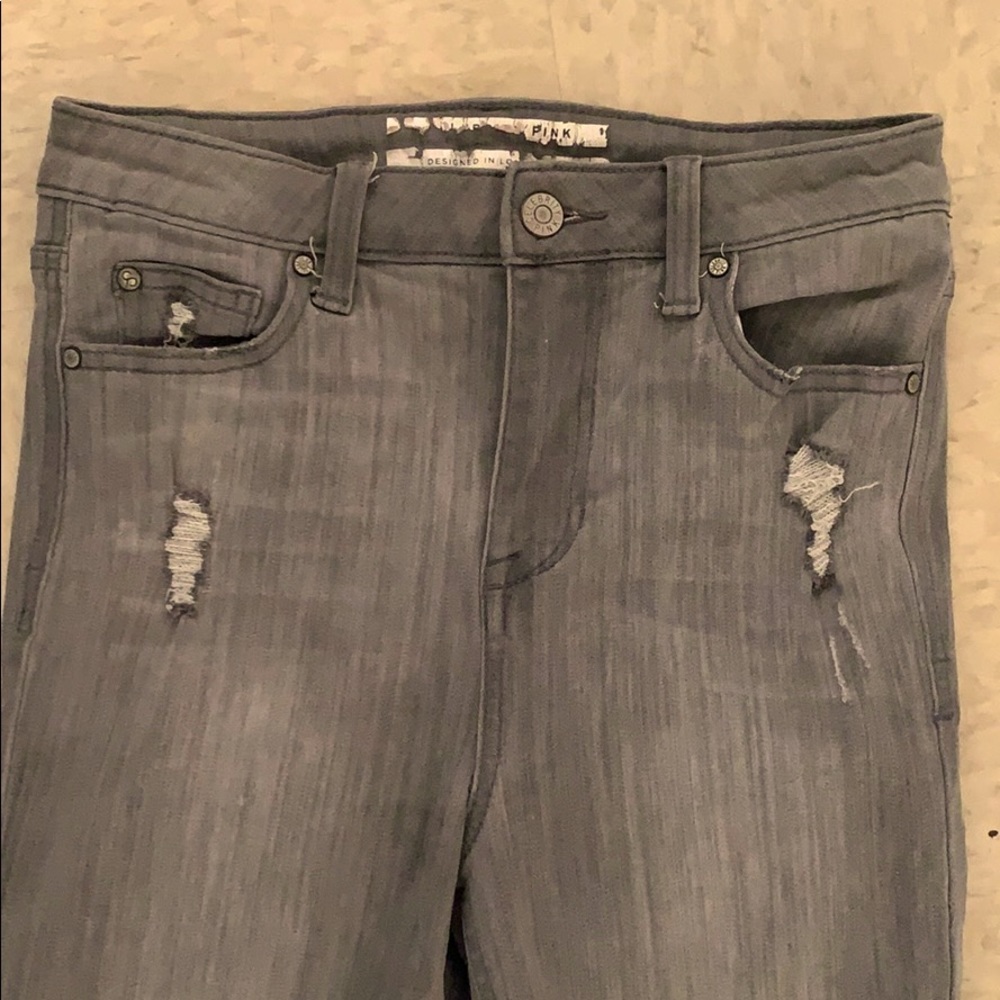 Fashionnova grey ripped high waisted skinny jeans